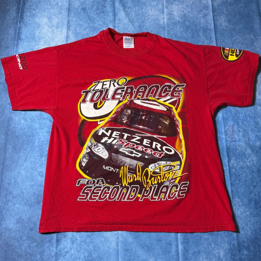 Vintage Ward Burton NetZero Racing T-Shirt NASCAR Nextel Cup Red XL